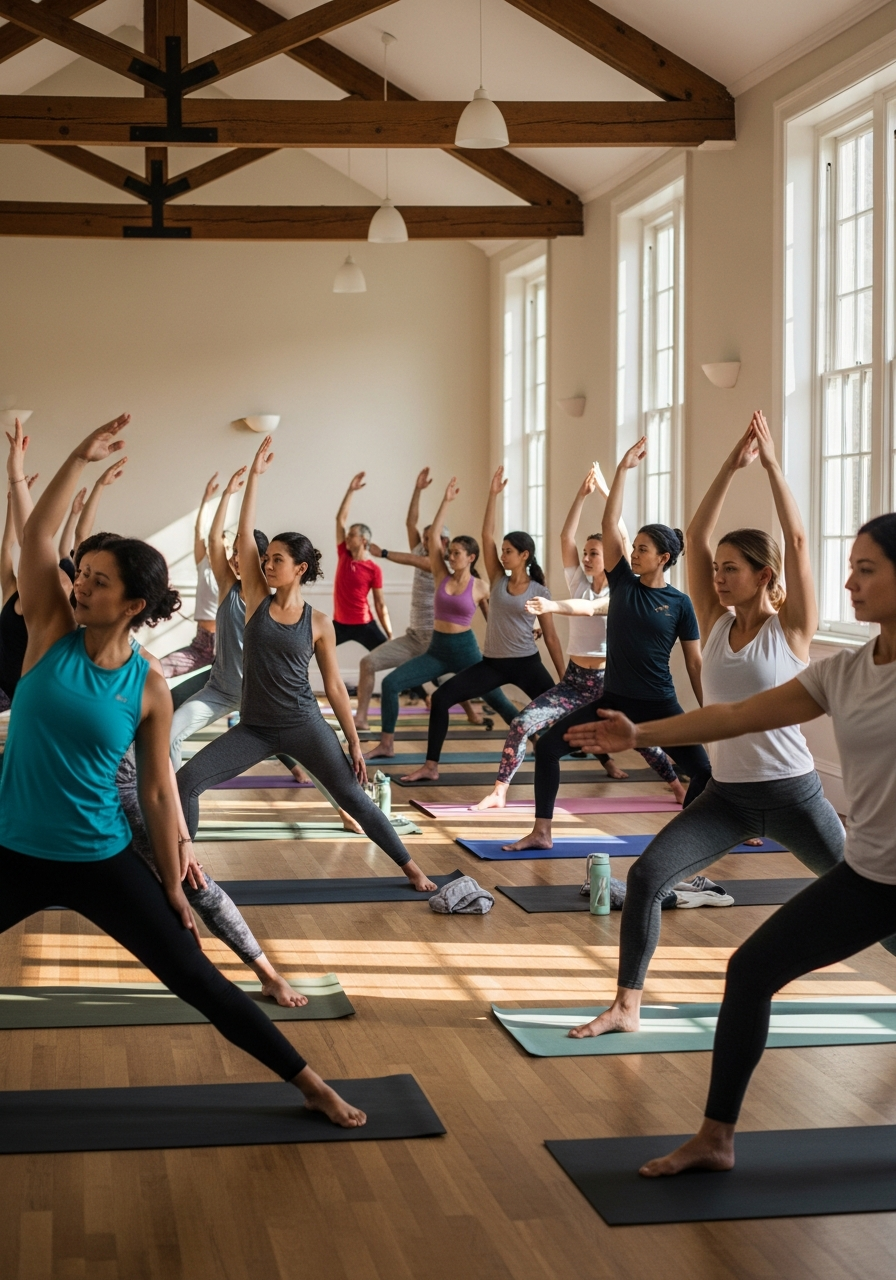 Разнообразие асан в групповом занятии